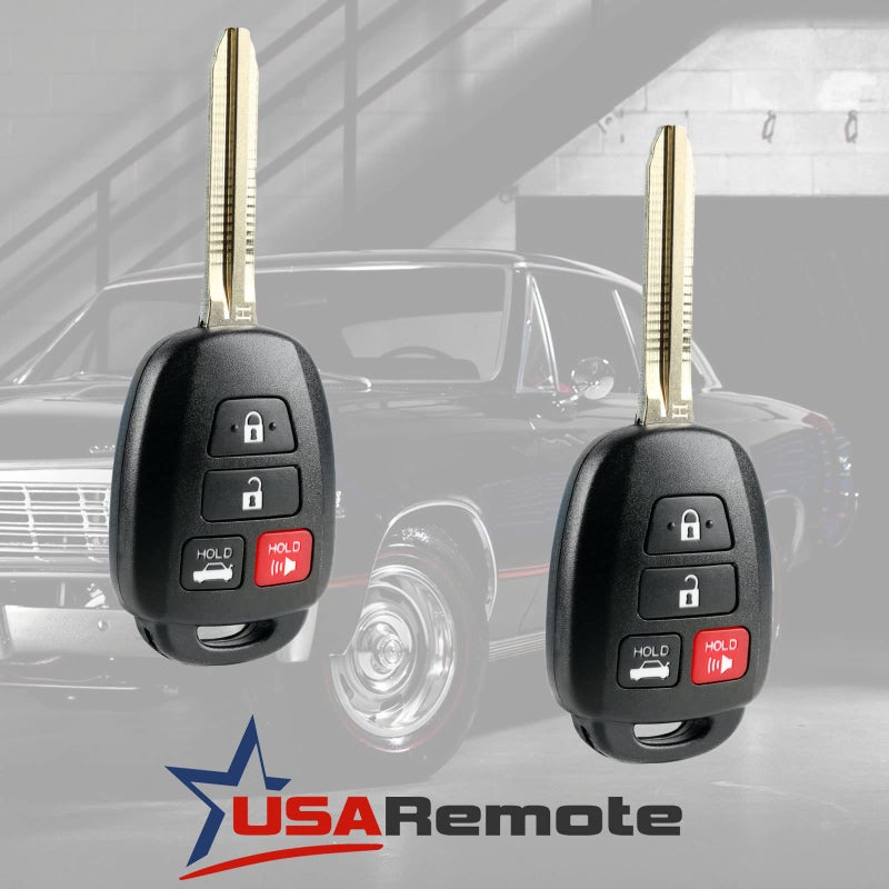 USARemote جهاز تحكم عن بُعد لفتح السيارة بدون مفتاح يناسب تويوتا كامري 2014-2016 / راف 4 2013-2015 / كورولا 2014-2016 (HYQ12BDM، HYQ12BEL شريحة H)، مجموعة من 2 - Image 2